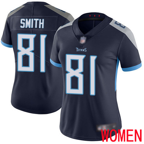 Tennessee Titans Limited Navy Blue Women Jonnu Smith Home Jersey NFL Football 81 Vapor Untouchable